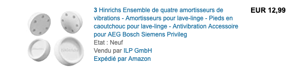 Référence des amortisseurs.