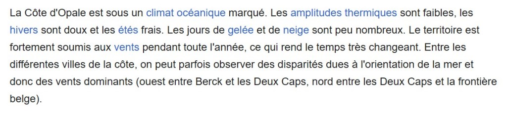Pour finir, un petit point météorologique sur ce coin des Hauts de France