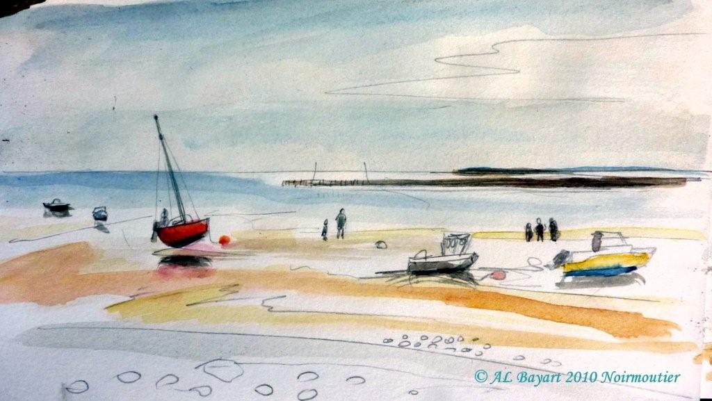 la plage le matin: le soleil commence à percer!