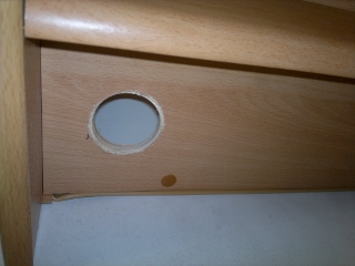 perçage du trou a la scie cloche