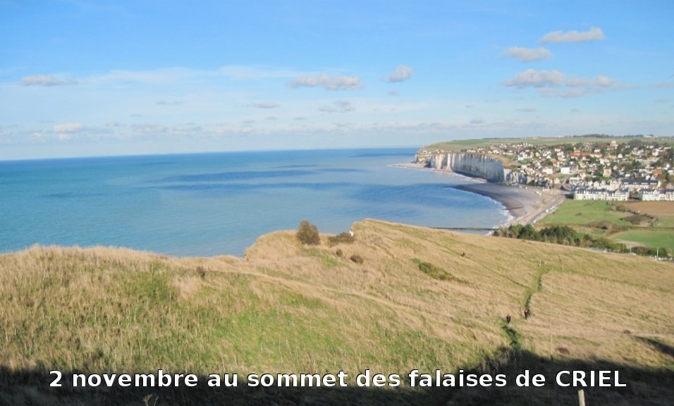 en  haut des falaises de Criel