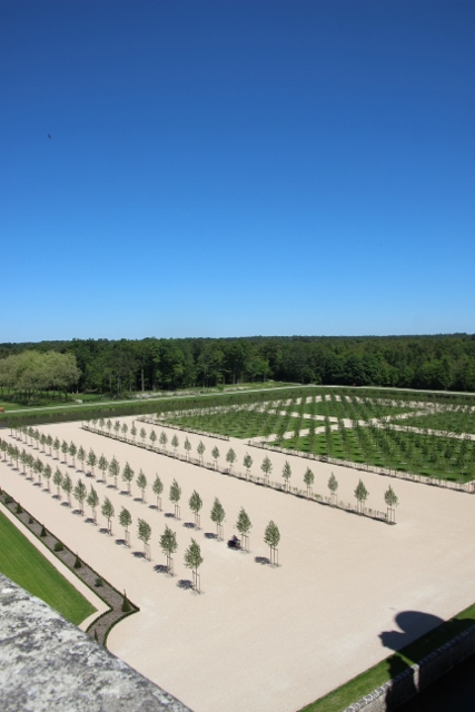 les jardins vu de la terrasse qui fait le tiur du château