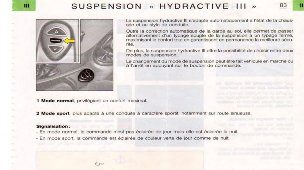 Extrait notice utilisation Citroën C5 2004-2008
