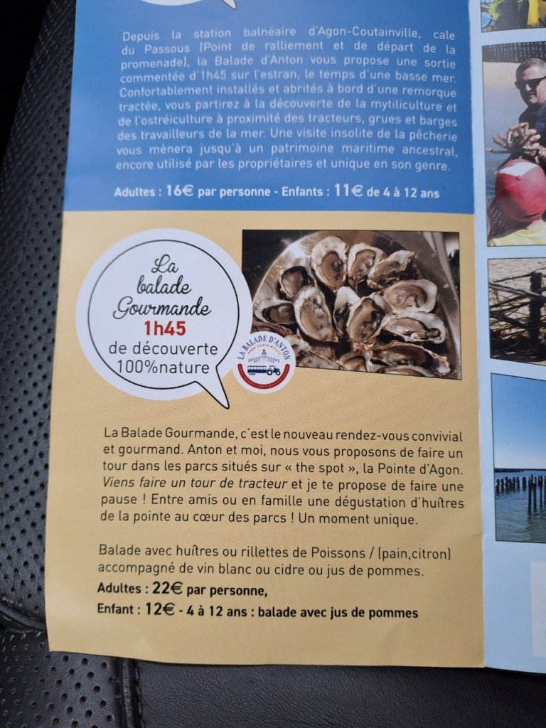 La balade d'Anton en bleue, tarif 16 €/ personne